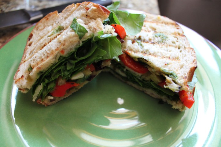Grilled Veggie Sandwich on Green Chili Sourdough