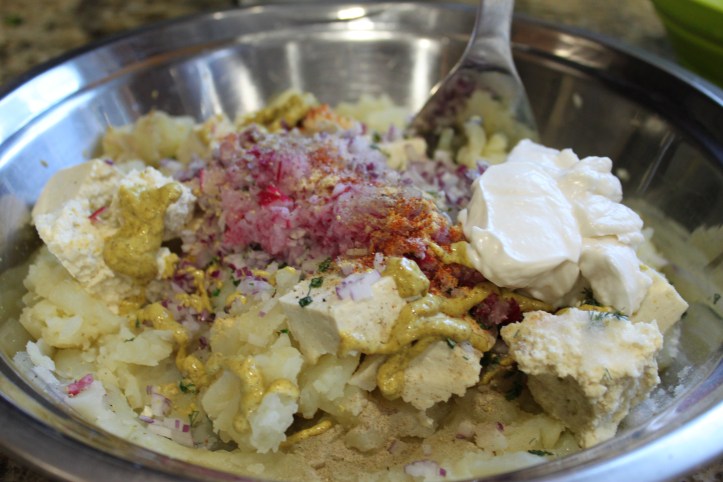 All the ingredients, ready to be mashed together