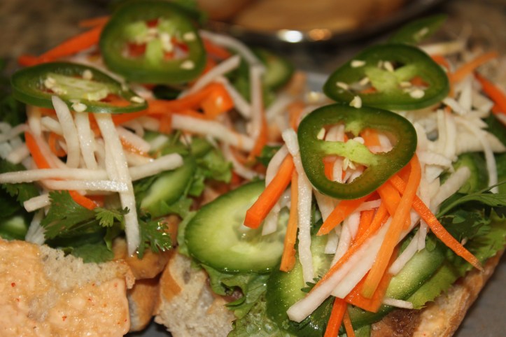 Assembled vegan banh mi